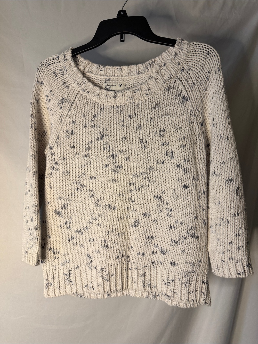 American Eagle Outfitters Cream Speckled Crewneck Sweater